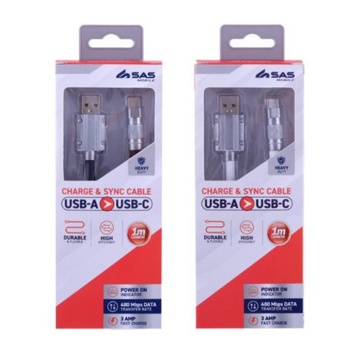 Ronis Charge & Sync USB A to 8 Pin Heavy Duty Cable 2 Asstd