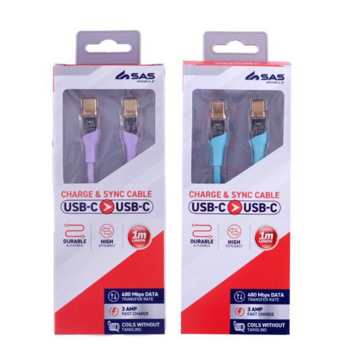 Ronis Charge & Sync USB C to Type C PVC Cable 2 Asstd