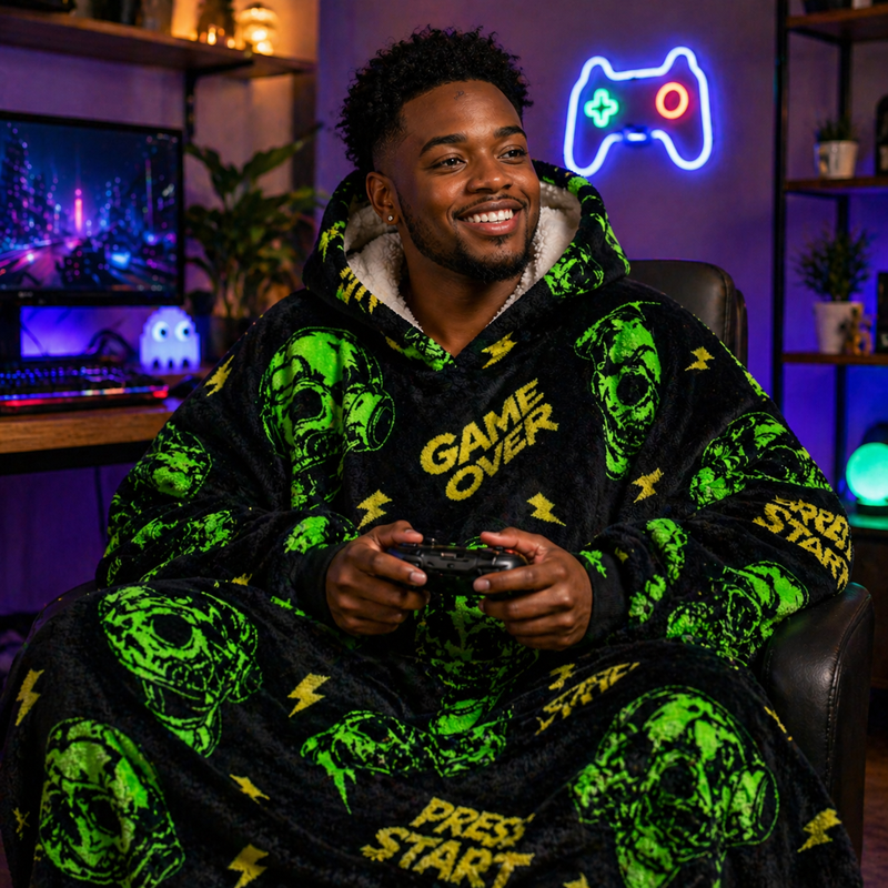 Snuggy Sherpa Hoodie Men's Printed 1 Assorted