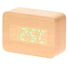 Ronis Checkmate Larch LED Wood Cuboid Alarm Clock 10x7x4.3cm Light Brown