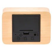 Ronis Checkmate Larch LED Wood Cuboid Alarm Clock 10x7x4.3cm Light Brown
