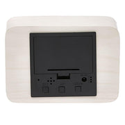 Ronis Checkmate Larch LED Wood Cuboid Alarm Clock 10x7x4.3cm White