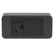 Ronis Checkmate Spruce LED Wood Cuboid Alarm Clock 15x6.8x3.9cm Black