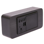 Ronis Checkmate Spruce LED Wood Cuboid Alarm Clock 15x6.8x3.9cm Black
