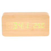 Ronis Checkmate Spruce LED Wood Cuboid Alarm Clock 15x6.8x3.9cm Light Brown