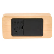 Ronis Checkmate Spruce LED Wood Cuboid Alarm Clock 15x6.8x3.9cm Light Brown