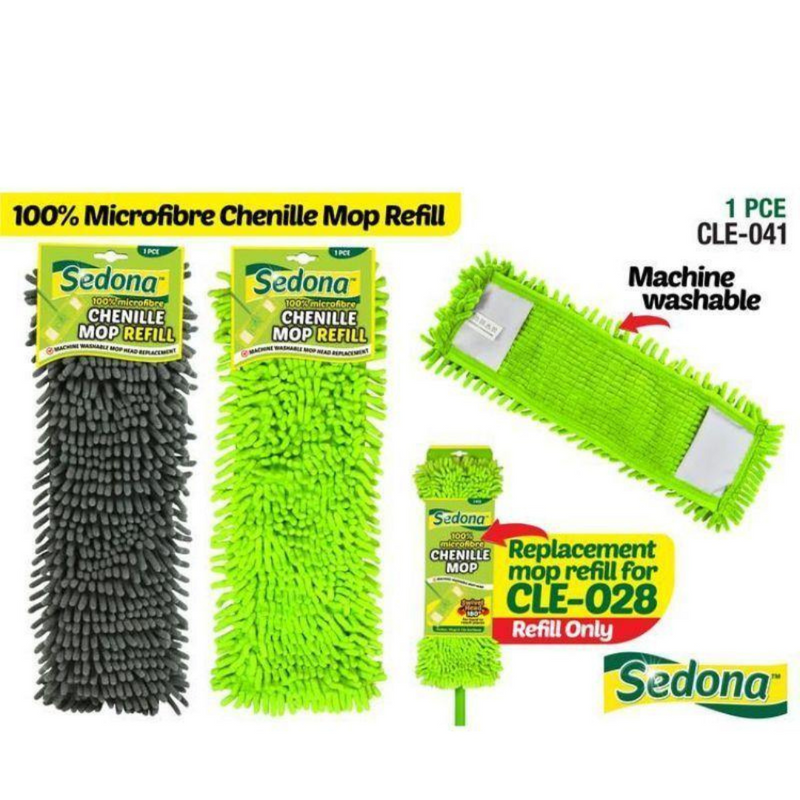 Chenille Mop Refill 42Lx16cmD 2 Colour 2 Asstd Sedona