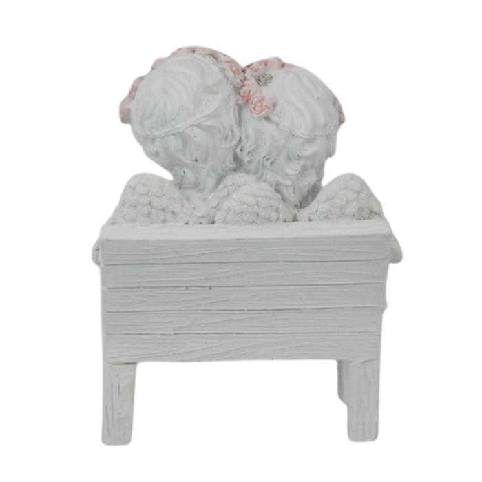 Ronis Cherub Couple with Rose Band on Chair 10cm