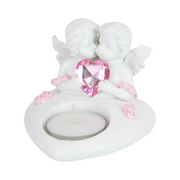 Ronis Cherub with Pink Heart Tealight Holder 10cm 2 Asstd – thumbnail