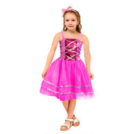 Ronis Children Metallic Princess Dress Hot Pink