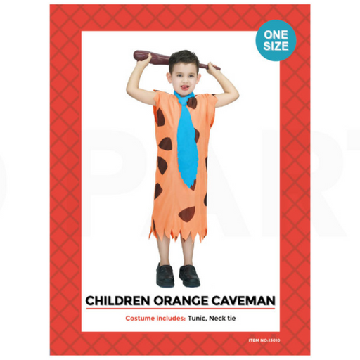Ronis Children Orange Caveman Costume One Size