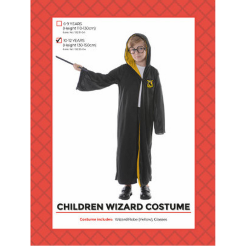 Ronis Children Wizard Costume Yellow 10-12 years old