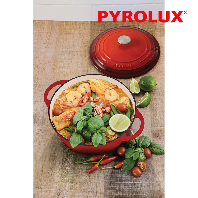 Pyrolux Round French Oven 20cm/2 Litre - Chilli Red