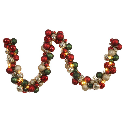 Ronis Christmas Bauble Garland With Lights 150cm