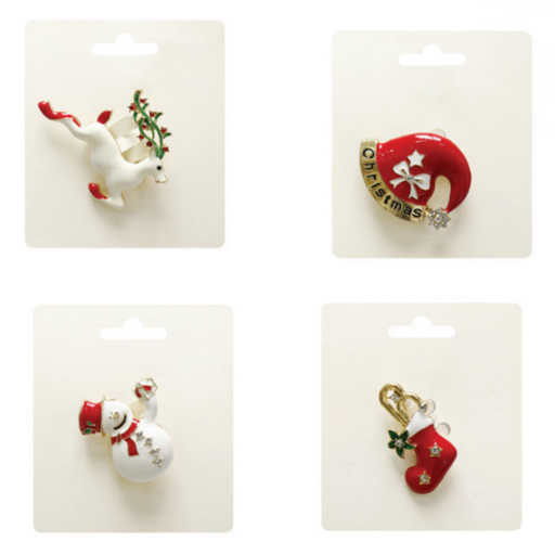 Ronis Christmas Brooch 4 Asstd