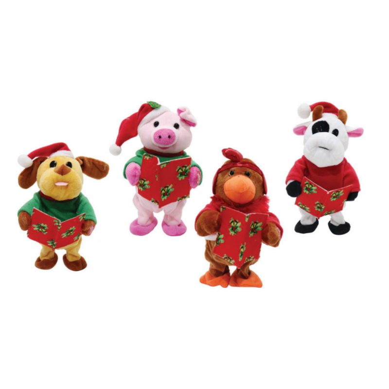 Ronis Christmas Carol Farmyard Singer 20cm 4 Asstd