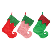 Ronis Christmas Elf Stocking 42cm 3 Asstd