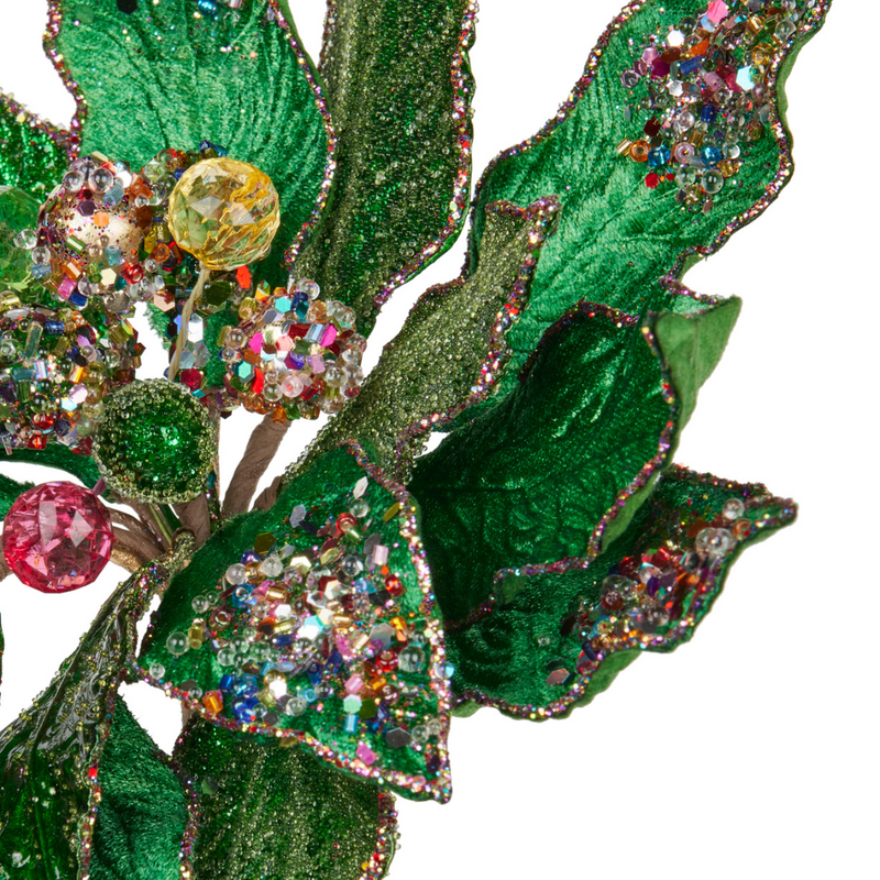 Christmas Flower 45cm Icy Pearl Poinsettia Clip On