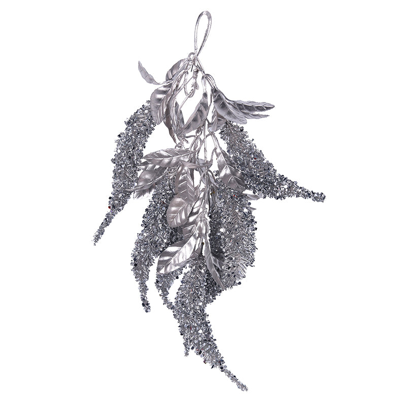 Ronis Christmas Foxtail Drop with Silver Sequin 40cm