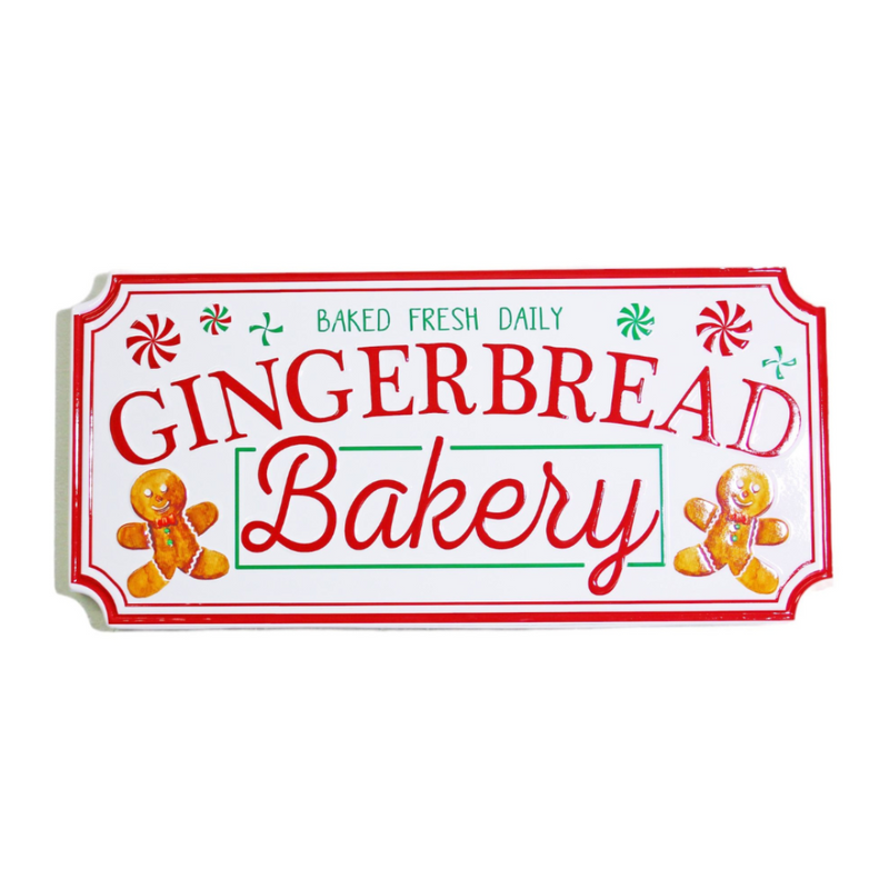 Ronis Christmas Gingerbread Bakery Sign Metal 40x20cm