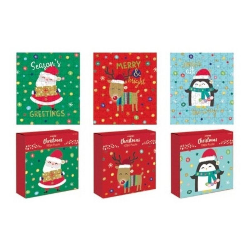 Ronis Christmas Kids Puzzles Boxed 100pc 3 Asstd