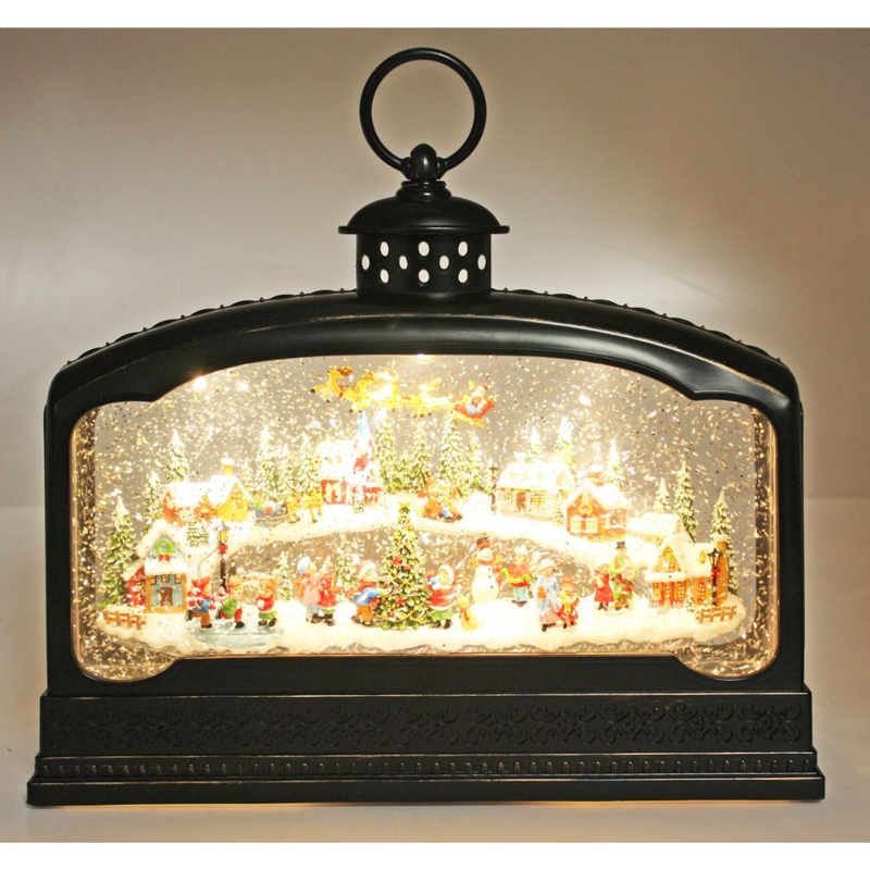 Ronis Christmas Lamp Christmas Village Scene 29.3x7.7x27.4cm