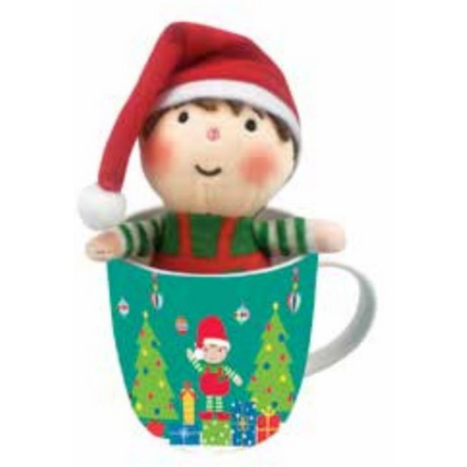 Ronis Christmas Mug with Plush Elf 295ml Green