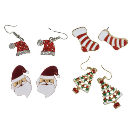 Ronis Christmas Novelty Earrings 4 Asstd