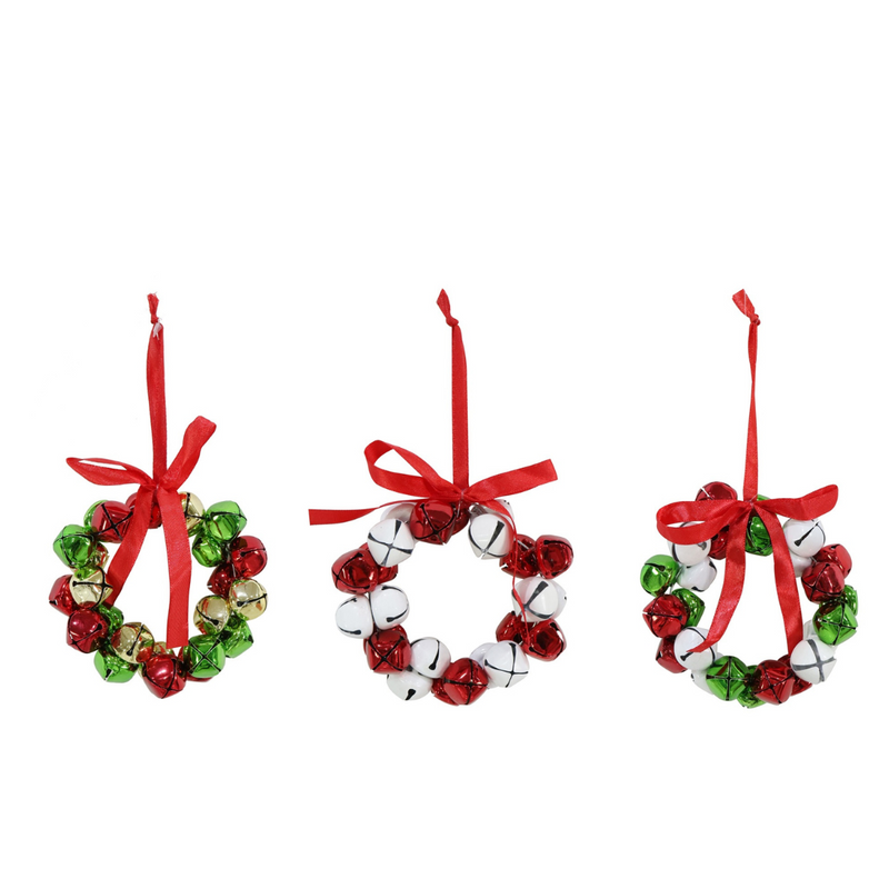 Ronis Christmas Nutbells Wreath 10cm 3 Asstd