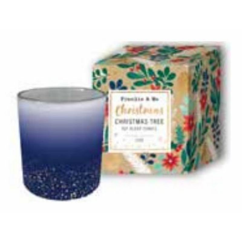 Ronis Christmas Scented Gift Box Candle Navy Gradient Frosted 210g 9x8cm