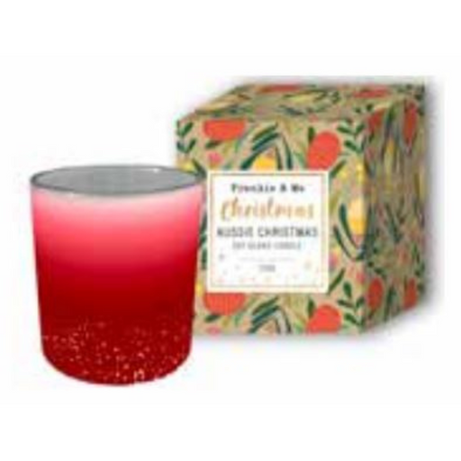 Ronis Christmas Scented Gift Box Candle Red Gradient Frosted 210g 9x8cm