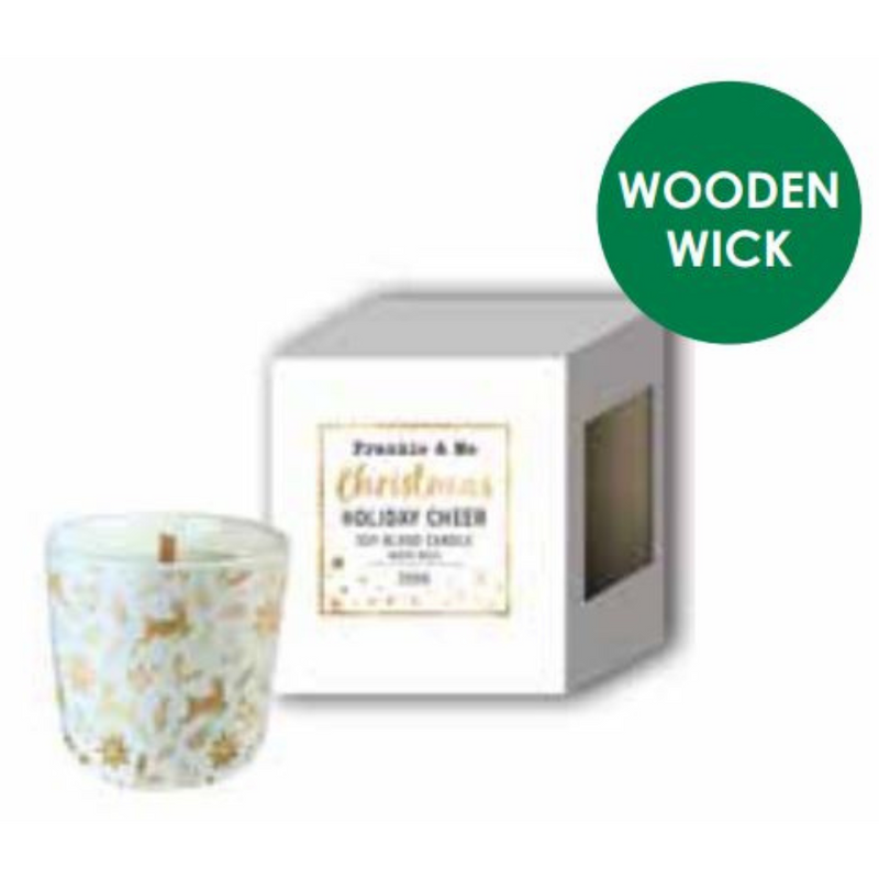 Ronis Christmas Scented Gift Box Candle White Ceramic Jar 200g 8x7.3cm