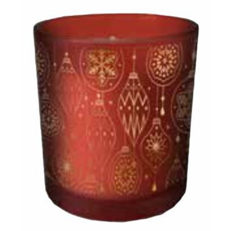 Ronis Christmas Scented Glass Jar Candle Baubles 210g 9x8cm