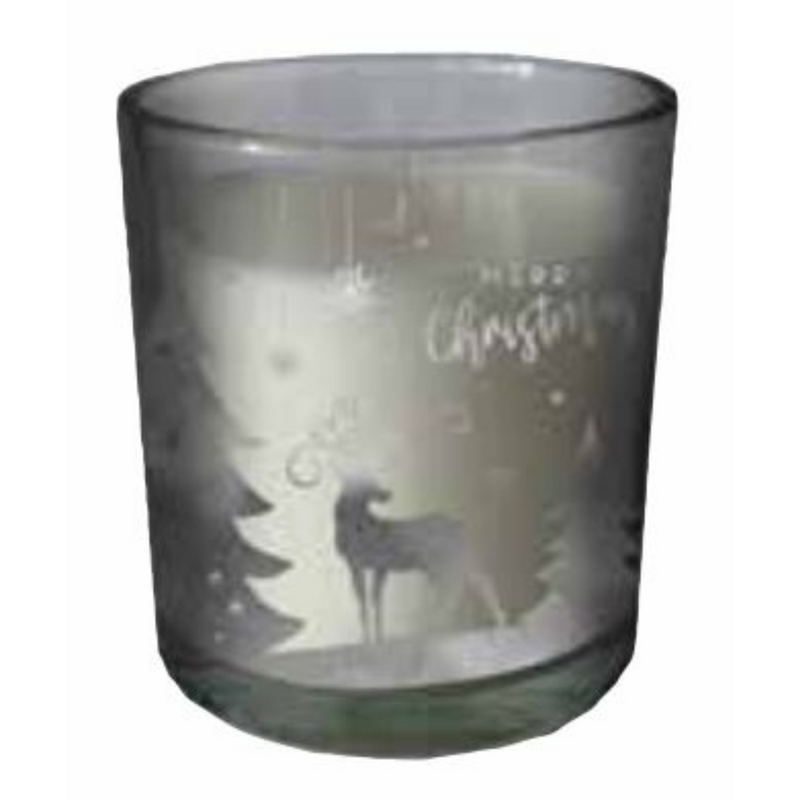Ronis Christmas Scented Glass Jar Candle Deer Scene 240g 9x8cm