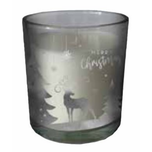 Ronis Christmas Scented Glass Jar Candle Deer Scene 240g 9x8cm