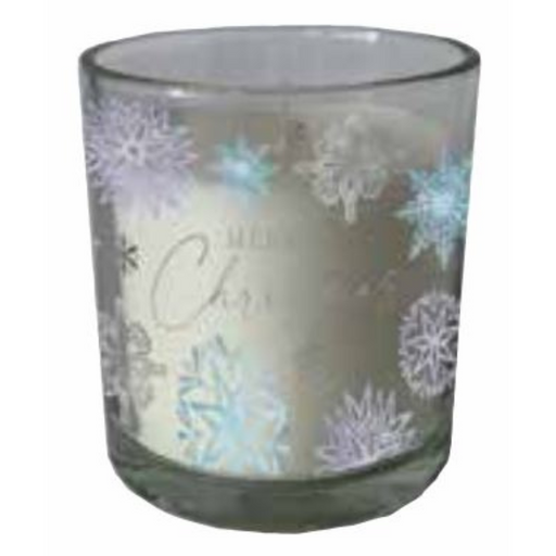 Ronis Christmas Scented Glass Jar Candle Snowflakes 210g 9x8cm