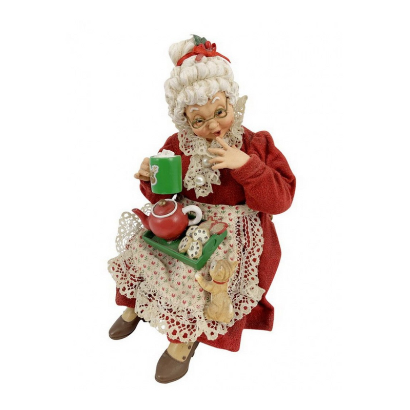 Ronis Christmas Sitting Ms Santa Tea Time 20cm