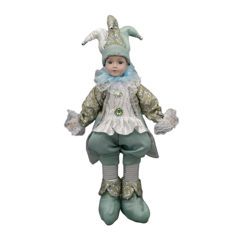 Ronis Christmas Standing Musical Elf Green/Gold