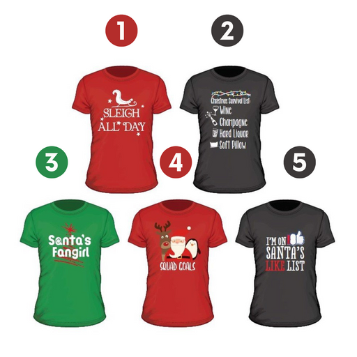 Ronis Christmas T-Shirt Ladies 5 Asstd