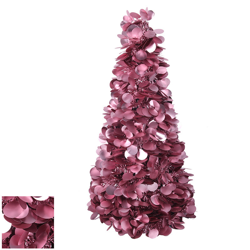 Ronis Christmas Tinsel Tree 48cm Rose Gold