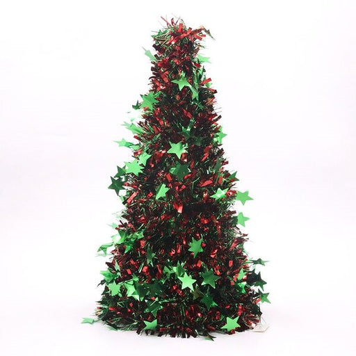 Ronis Christmas Tinsel Tree Starburst 48cm Red and Green
