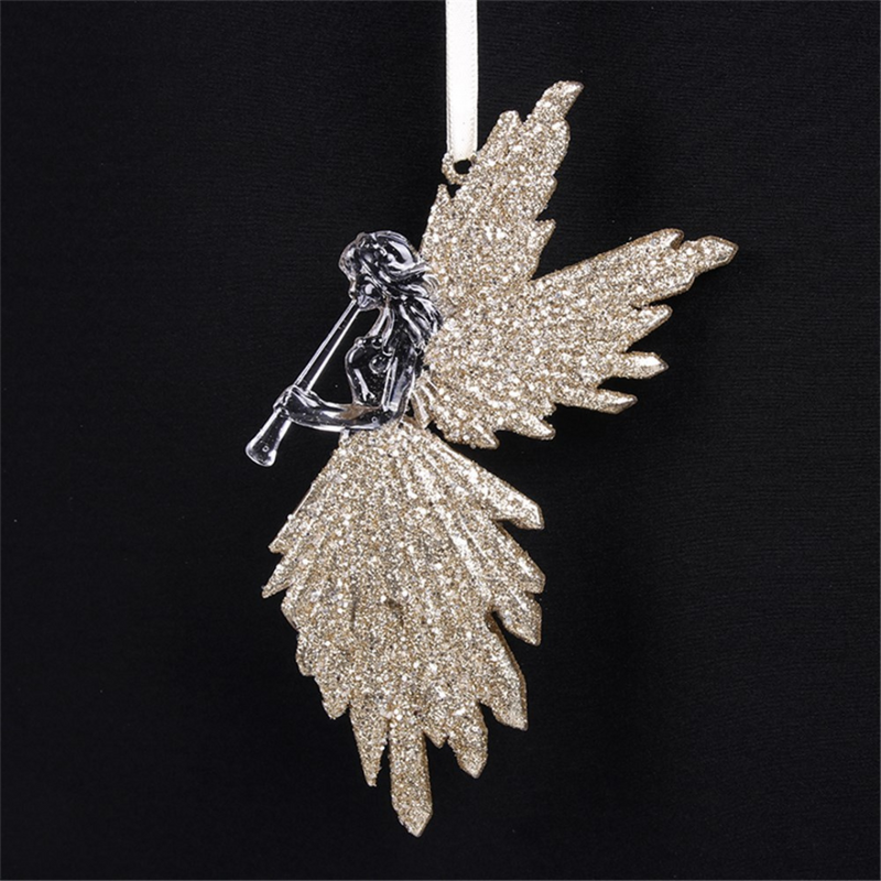 Ronis Christmas Tree Ornament Champagne Glitter Angel 17cm
