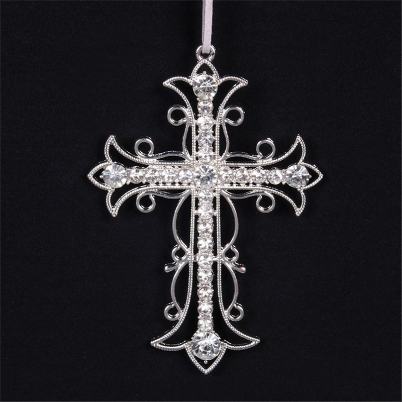 Ronis Christmas Tree Ornament Cross With Crystals 11x8cm