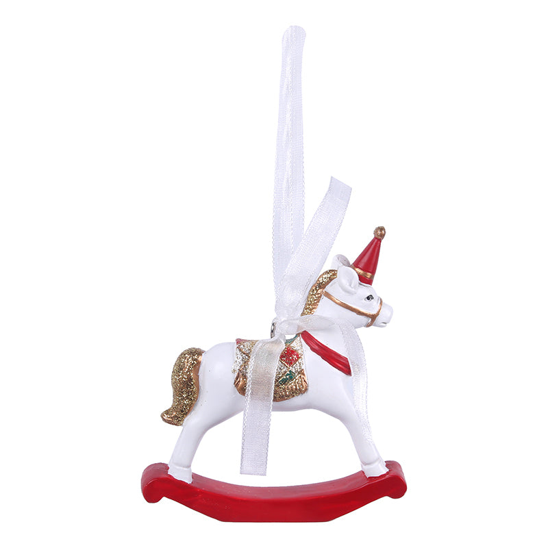 Ronis Christmas Tree Ornament Polyresin Rocking Horse 9cm