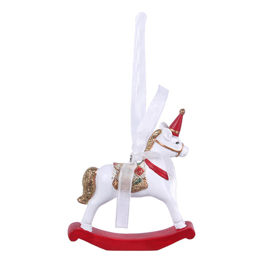 Ronis Christmas Tree Ornament Polyresin Rocking Horse 9cm
