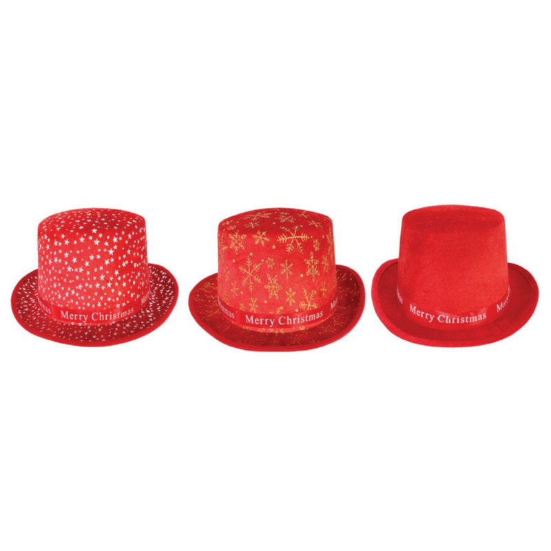 Ronis Christmas Velvet Bowler Hat 3 Asstd
