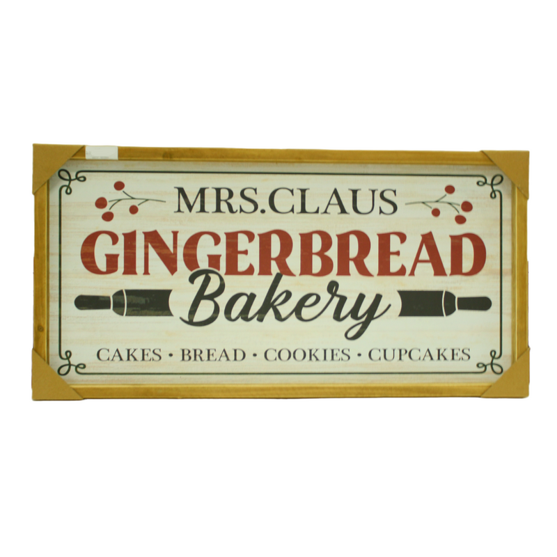 Ronis Christmas Wooden Gingerbread Bakery Sign 60x2.5x30cm