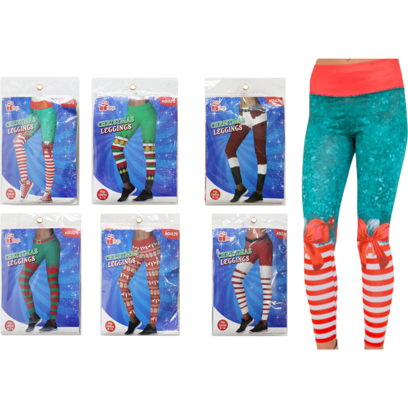 Christmas Leggings Adult 6 Asstd