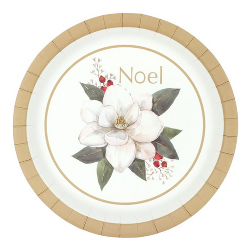 Ronis Christmas Paper Plates Magnolia 23cm 10pk