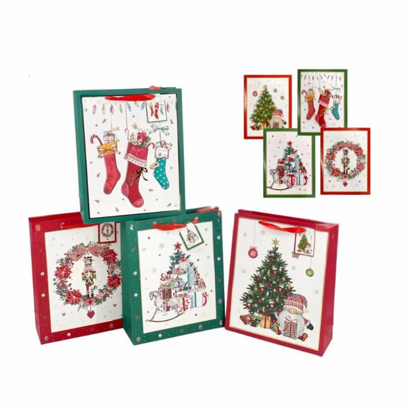 Ronis Christmas Bottle Bag Cheerful With Gifts Assorted